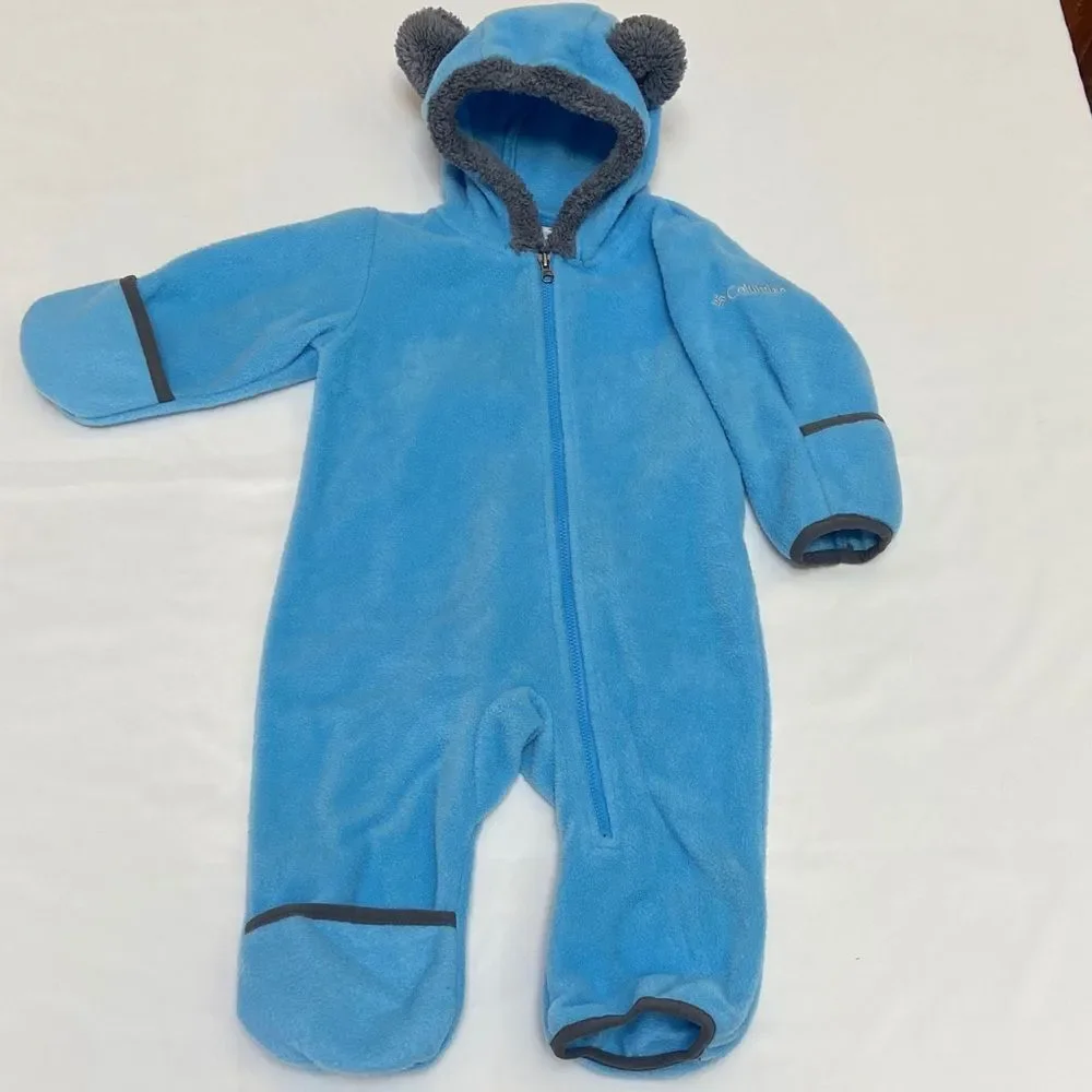 Columbia Cozy Blue and Gray Kids Footie